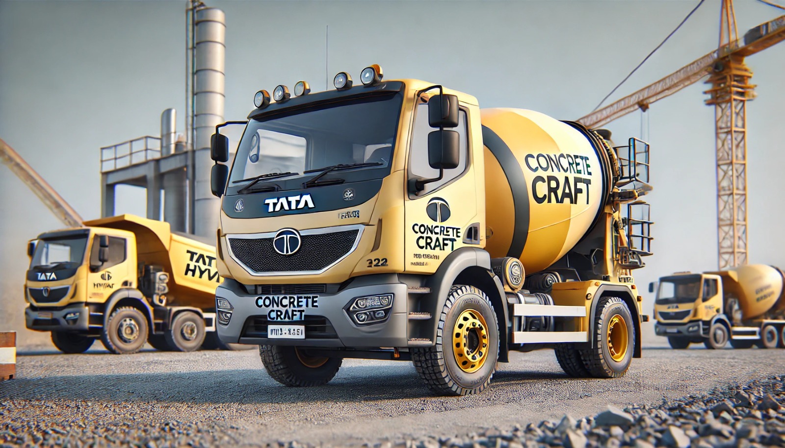 A concrete transit mixer truck ready for delivery.